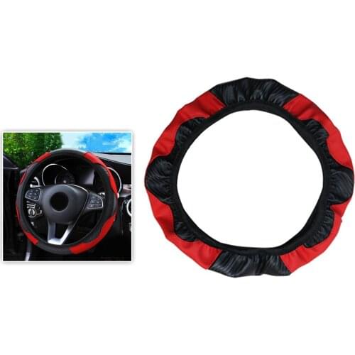 Replacement Steering Wheel Cover Trim 1pc Accessory Black & Red Elastic