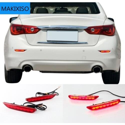 2-in-1 Functions LED Reflector Lamp Rear Fog Lamp Bumper Light Brake Light For Infiniti Q50 2014 - 2018
