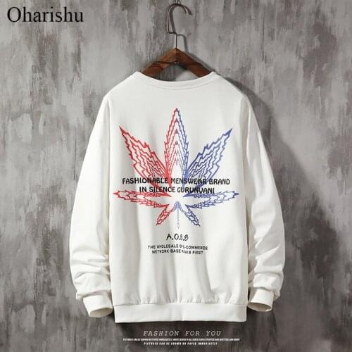 Oharishu Fashion Printed Sweatshirt Men New Design Print Hoodies Hip Hop Sweatshirts Autumn Brand Clothing Streetwear Tops 5XL