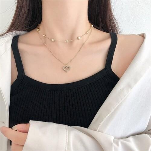 Hollow Heart Cross Party Women Pendant Necklace Fashion Female Choker Necklaces Jewelry Simple Lock Key Moon Star Clavicle Chain