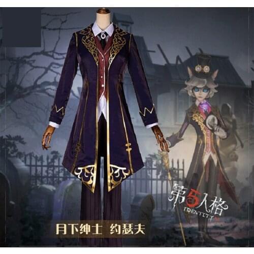 High Quallity Chinese Anime Identity V Photographer Joseph Desaulniers Gentleman Suit Man Cosplay Costume Shirt + Vest + Coat