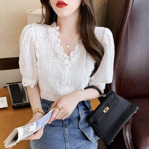 Summer T Shirt Women 2021 New V Gotten Hollow Out Bud Silk Chiffon Goddess Van Render Female Tee Tshirts Dropshipping SZH563238