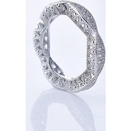 New Hollow Rhinestones Rings Korean Fashion Jewelry Geometric Engagement Rings For Women Wedding Bride Finger RIngs Female