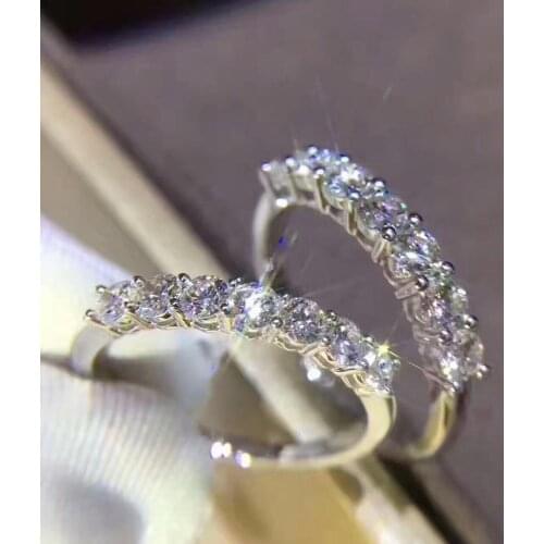 Vecalon Romantic Promise Ring 925 sterling silver Pave AAAAA Cz Engagement Wedding Band rings for women Bridal Jewelry Gift