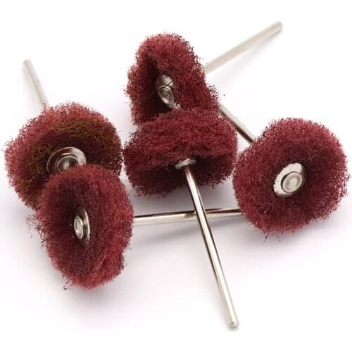 ZtDpLsd 1Pcs 2.35mm T Type Scouring Pad Grinding Head Polishing Wheel Whe Shape Red Satin-finished Microfiber Cloth Cleaning