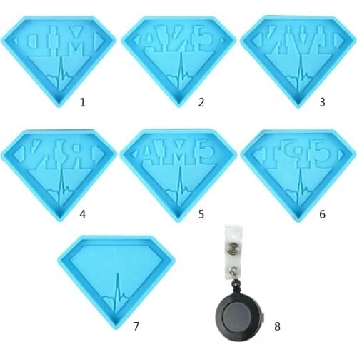 1 Pc Doctor Nurse Badge Epoxy Resin Mold Keychain Necklace Silicone Mould DIY Crafts Jewelry Pendant Casting Tools