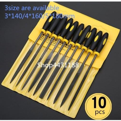 10pcs/Lot 3*140/4*160/5*180mm Needle Files Set Files For Metal Glass Stone Jewelry Wood Carving Craft Free Shipping