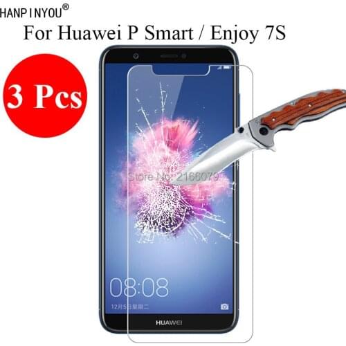 3 Pcs/Lot New 9H 2.5D Tempered Glass Screen Protector For Huawei P Smart PSmart / Enjoy 7S 5.65" Protective Film + Clean Tools