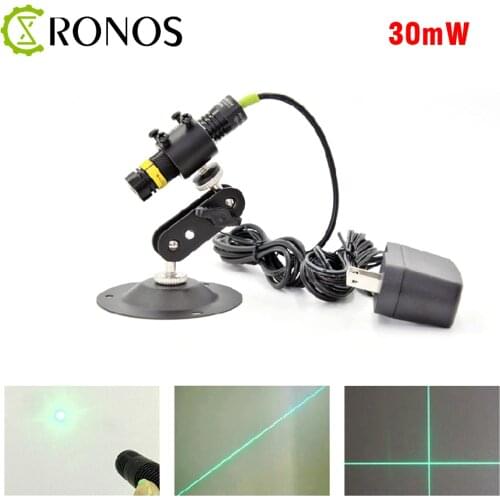 515nm 30mW Dot Line Cross Green Laser Module Diode Locator for Wood Fabric Cutting Cutter Adapter Mount Marking Device