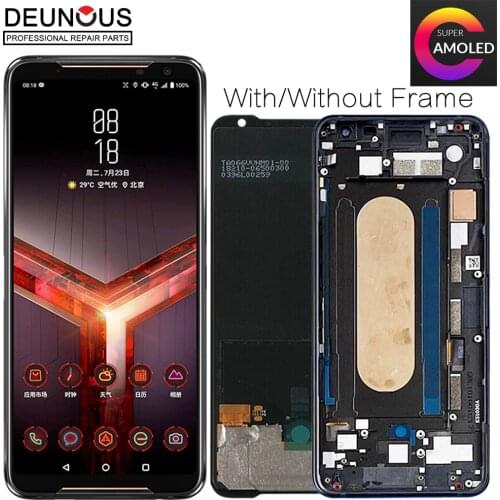 6.59" For ASUS ROG Phone II 2 ZS660KL AMOLED LCD Display Touch Screen Digitizer Assembly Replacement For Asus ZS660KL I001DA