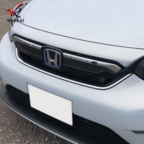 Accessories For 2020 2021 Honda Fit Jazz Front Radiator Racing Grille Frame Garnish Trim ABS 1PC