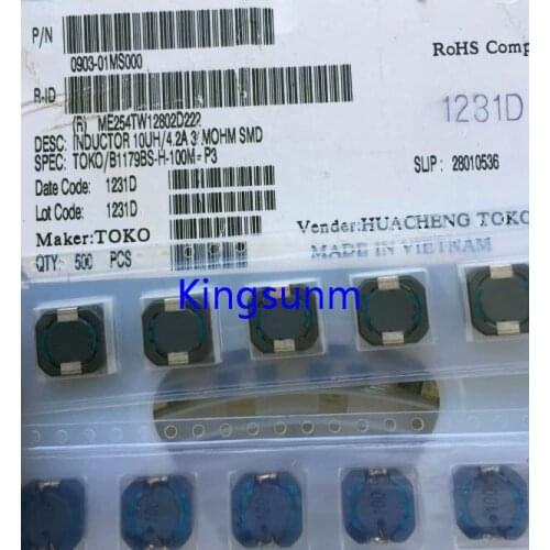 Free shipping 10pcs B1179BS-H-100M=P3 10.4*10.4*4 10uh 4.2A TOKO power inductor
