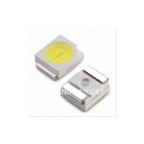 Free shipping 2000pcs reel PLCC2 3528 1210 smd led chip superbright 6-7lm cool white 6000-7000K