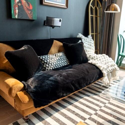 Thicken Plush Fabric Sofa Cover Couch Cover Slip Resistant Slipcover Seat European Style Pillowcase Sofa Towel For Living Room D