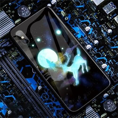 Elk Pattern Glowing Case For iPhone 6 6s 7 8 Plus X XR XS 11 12 Pro Max mini Incoming Call Led Flash Lighting Shine TPU Cover