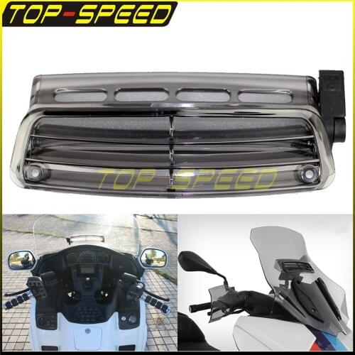 Smoked Windshield Windscreen Fresh Deflector Air Vent Motorcycle For Honda Goldwing GL1800 2001-2016
