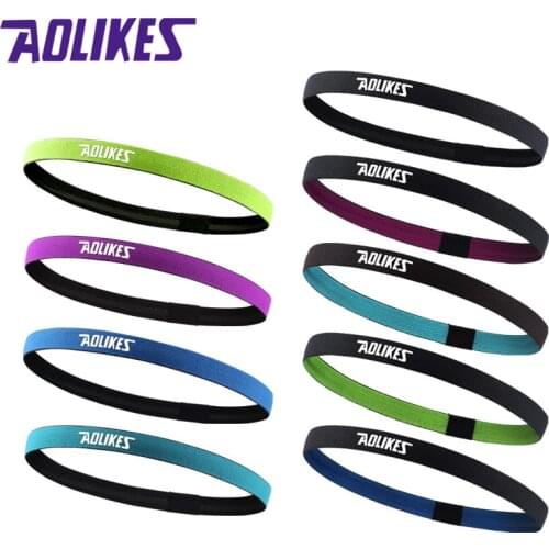 AOLIKES 1 Pcs Nylon Elastic Head Sweatband Non-slip For Men Women Yoga Hair Bands Running Sweat Bands Fitness Headband Wholesale