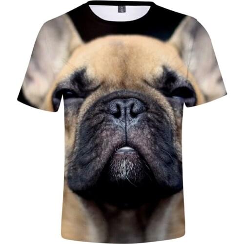 Summer 3d T Shirts Funny Cartoon French Bulldog Printed Fashion Men Women T-shirt Tops O-neck Short Sleeve 3D T-shirts Tee Shirt