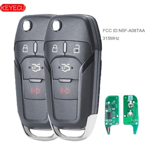 KEYECU 2PCS/Lot Flip Remote Key Fob 315MHz for Ford Fusion 2013 - 2015 164-R7986 FCC ID:N5F-A08TAA