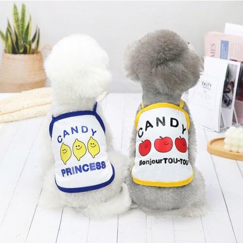 Pet Camisole Printing Sleeveless Polyester Two-legged Puppy Vest T-Shirt for Daily Life