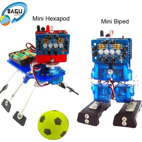Mini Bot Mini Soccer Robot +6 Leg Robot Smart Robot DIY Assembled Toy Children Educational Science Programmable Toy for kid