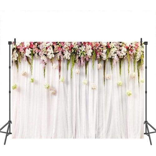 Neoback Photographic Background Flower White Wedding Newborn Banner Decoration Photography Backdrops Studio Shoots