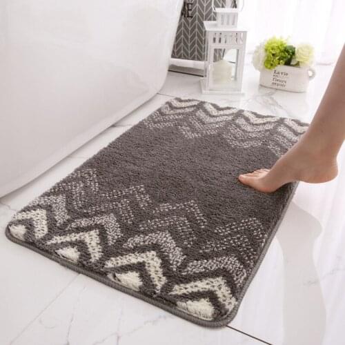 Fashion Hot New Flocking Home Door Strip Slip Mat House Hold Bathroom Livingroom Comfortable Bath Paddoor Absorbent Mat Door Mat