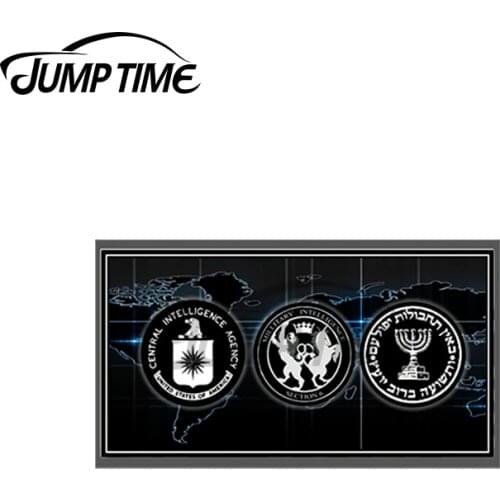 JumpTime 13 x 4cm WORLD ORDER CIA MI6 MOSSAD Car Truck Decal Bumper Window Waterproof Scratch-proof Sticker Window Decoration