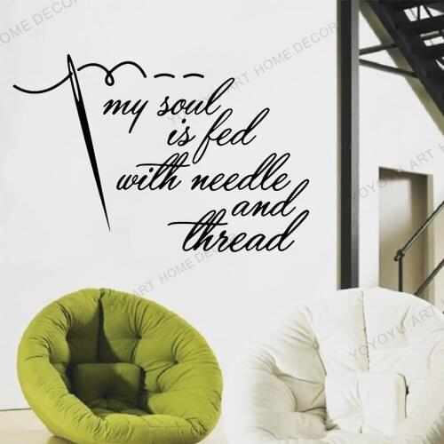 Life Throws Scraps Make Quilts Sewing Wall Sticker Handmade Muursticker Tailor Crafter Inspirational Quote Wall Decal JC165
