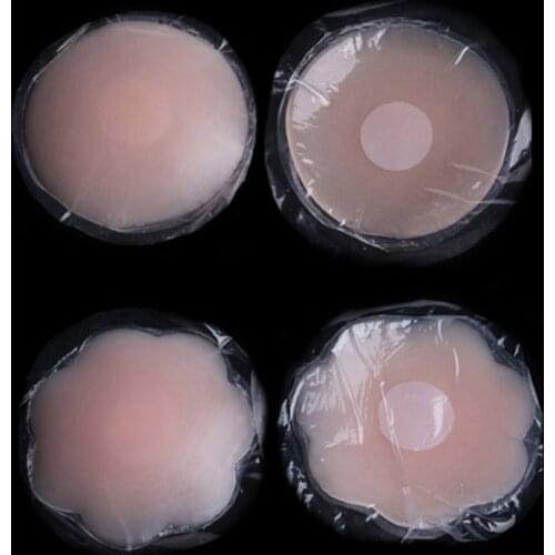 1 Pair Hot Reusable Invisible Self Adhesive Silicone Breast Chest Nipple Cover Bra Pasties Pad Petal Mat Stickers Accessories