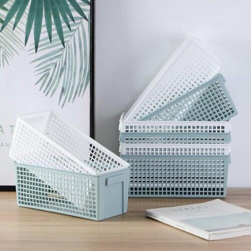 Desktop Storage Basket Snack Hollow Rectangular Ins Sundries Storage Frame Plastic BStorage Basket Asket
