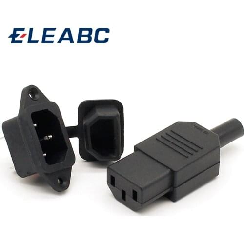 New Wholesale Price Black IEC 320 C13 Female Plug+C14 Male Plug Rewirable Power Connector 3pin Socket 10A /250V
