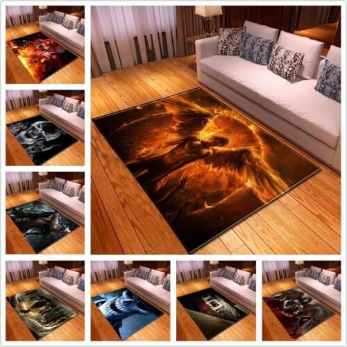 Halloween Very Horrible Party Doormat Soft Flannel Terror 3D Skull Printed Carpets for living room bedroom Area Rug Dropshopping