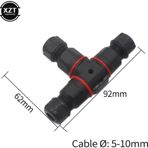 P68 Electrical Cable Waterproof Connector 2 Pin 3 Pin Terminal Adapter Wire Screw and Soldering Pin LED Light T Type Connecter