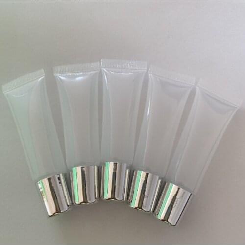 Portable Cosmetic Tubes Makeup Concealer Soft Box DIY Lipstick Lip Balm Tubes Empty Silver Lip Gloss Lip Glaze Squeeze Container