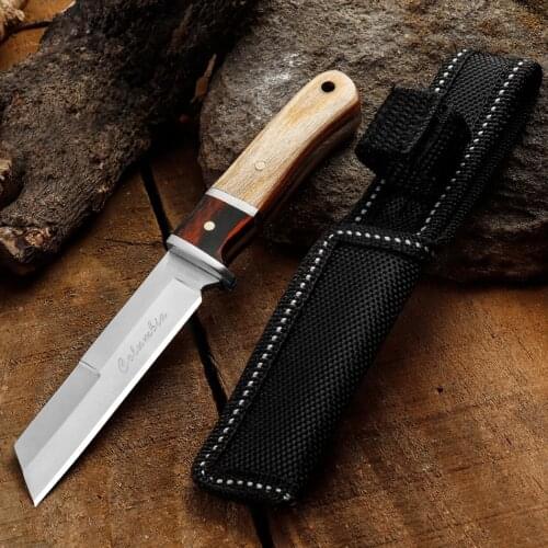 Outdoor Straight Fishing Knife Jungle Wilderness Survival Hunting Knives Mini High Hardness Sharp Tactical Knife Meat Cutter