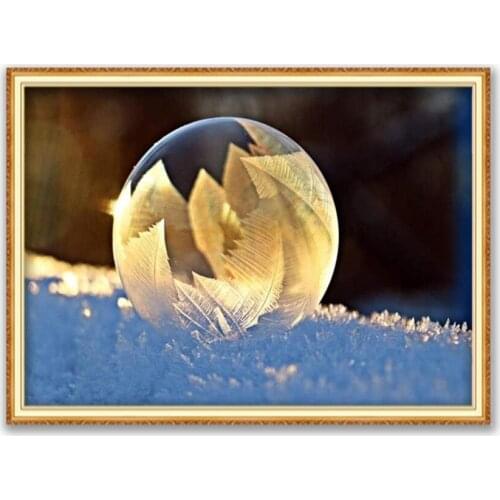 Christmas Snowball DIY 11CT Embroidery Cross Stitch Kits Craft Needlework Set Cotton Thread Printed Canvas Home Decoration Room