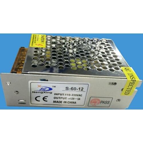 [Seven Neon]Free shipping wholesale high quality mini size DC12V 5A 60W power adaptor for led lighting products