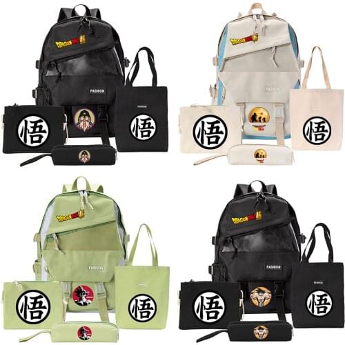 DRAGON BALL School Bag Four-piece Set Pencil Case School Bag Tote Bag Shoulder Bag Unisex Universal Christmas Children Day Gift