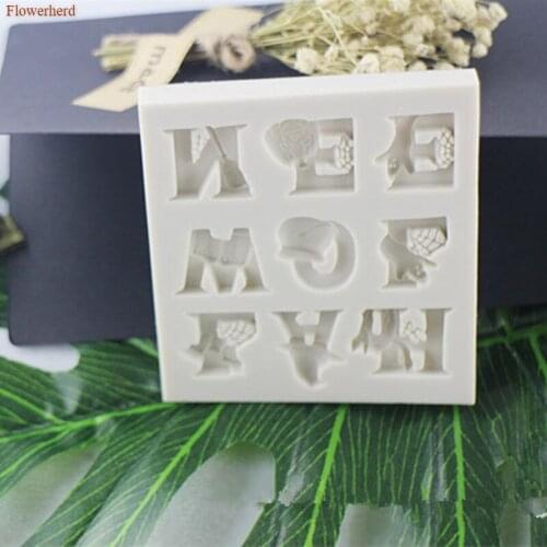 Halloween Letters Shape Silicone Cake Mold Cake Decorating Tools Halloween Alphabet Party Supplies Chocolate Mold Fondant