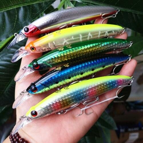 SWOLFY 5pcs Minnow Fishing Lure 11cm 21g Floating 0-1m Artificial Hard Bait Bass Wobblers Lures Crankbait Pike fishing tackle