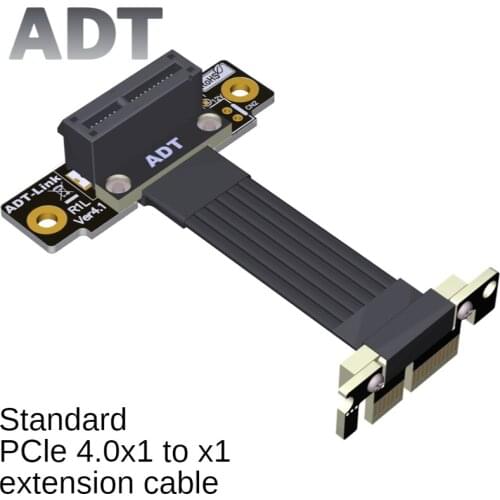 ADT-Link PCI Express 4.0 X1 Extension Cable Avoid Graphics Card Interference with Network Card Sound Card USB Double Right Angle