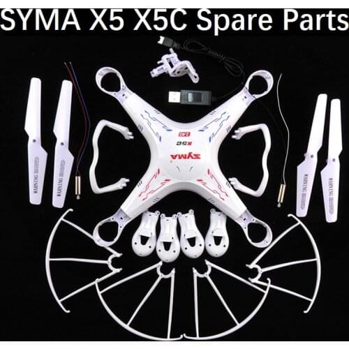 SYMA X5C X5 Spare Guard Circle Protecting Frame Ring Gear Motor USB Cable Body Frame Part For RC Quadcopter Drone Spare Parts