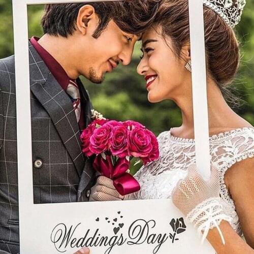 1PC Happy Birthday Photo Frame Birthday Pictures Anniversary Cutouts Booth Props party Favors Supplies Decoration