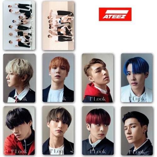 10 Pcs Kpop Ateez ZERO : FEVER HWA YUN HO JONGHO SEONG Photo Crystal Bus Card Sticker Atiny Collection HD Picture Member