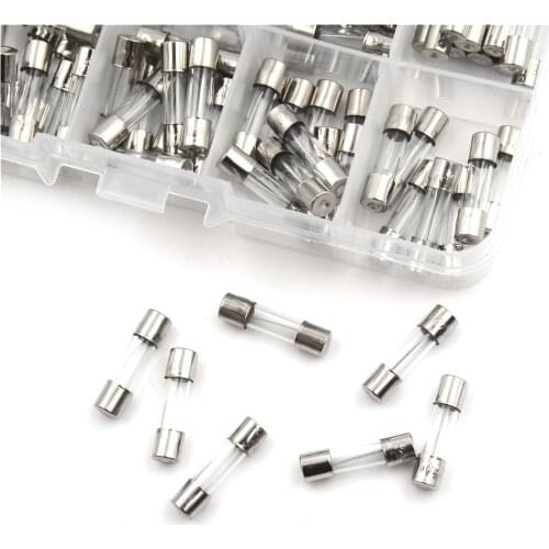 100Pcs/lot 5x20mm Electrical Assorted Fuse Amp Fast-blow Glass Fuse Mix Set With Box 0.2/0.5/ 1/23/58/10/15/20A