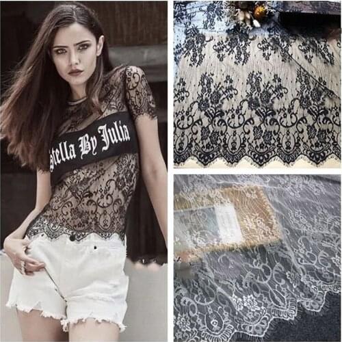 3M/Lot Embroidery Flower High Quality French Eyelash Lace Fabric Tulle Material Handmade DIY Cloth Accessory