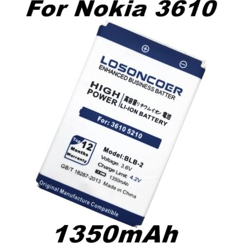 LOSONCOER 1350mAh BLB-2 BLB2 Battery for Nokia 3610 5210 Battery 6500 6510 7650 8210 8910 8910i 8250 8310 8850 8890