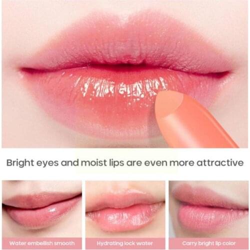 Lip Balm Moisturizing Peach Jelly Lipstick Base Moisturizer Sweet Lovely Balm Care Makeup Lip Color-changing Lip Anti-Crack S1Q9