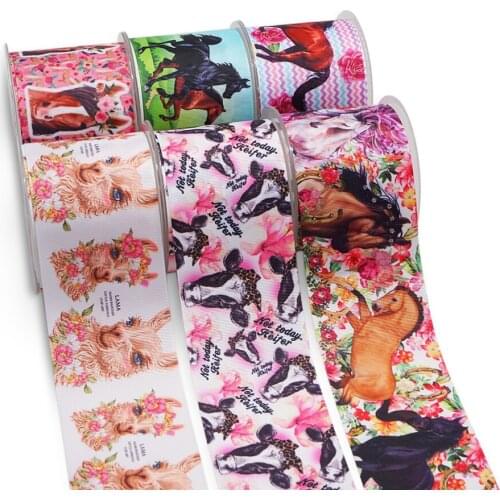 Free shipping Printed 3 inch 75mm Cartoon characters printed grosgrain ribbonS for Accessories 57982